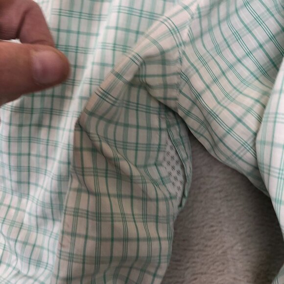 Eddie Bauer Women's Travex Button Up Shirt Large Green Plaid Long Sleeve Outdoor - Picture 6 of 10